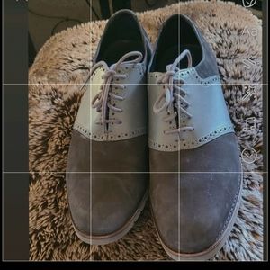 Cole Haan Mens Dress Shoe Grey Suede/Leather Sz 13